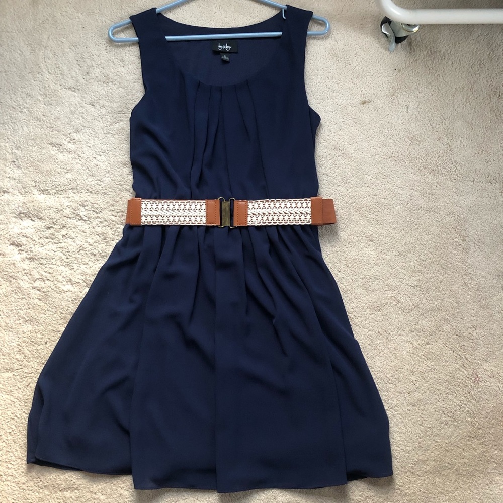 Blue Dress with Belt
